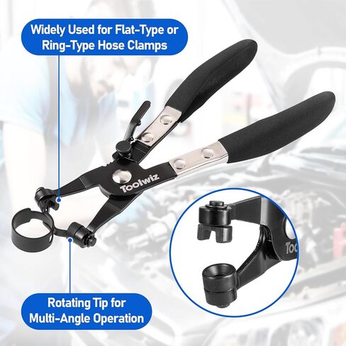 Toolwiz 120pcs 7-22mm النطاق الزنبركية خرطوم المشبك تشكيلة مع كماشة مشبك دوار ، مشابك خرطوم المبرد المستمر في التوتر ، مقاطع خرطوم أسود لخط الوقود ، خرطوم فراغ السيليكون ، أنبوب الهواء ، أنبوب الماء in Kuwait