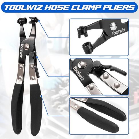 Toolwiz 120pcs 7-22mm النطاق الزنبركية خرطوم المشبك تشكيلة مع كماشة مشبك دوار ، مشابك خرطوم المبرد المستمر في التوتر ، مقاطع خرطوم أسود لخط الوقود ، خرطوم فراغ السيليكون ، أنبوب الهواء ، أنبوب الماء in Kuwait