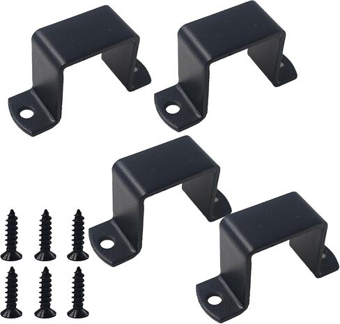 مشبك حزام أنبوب مربع 4pcs ، مشابك أنابيب على شكل حرف U الثقيل للأنابيب المربعة 1.5 "× 1.5" ، قوس أسود مطلي بالمسحوق للسطح ، السياج ، تركيب الأنابيب in Saudi Arabia