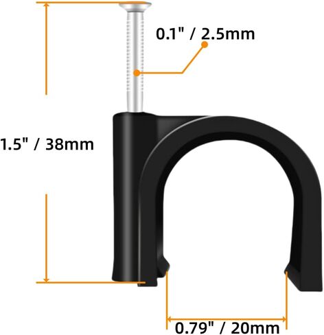 50pcs 3/4 بوصة نصف المشبك J-hook مع الظفر لدعم أنابيب أنابيب PEX ، الأسود ، yxz-a-18 in Kuwait