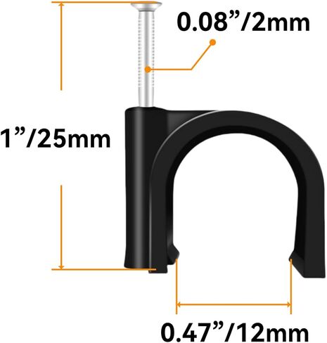 50pcs 3/4 Inch Half Clamp J-Hook with Nail for Pex Tubing Pipe Support, Black, YXZ-A-18 in Kuwait
