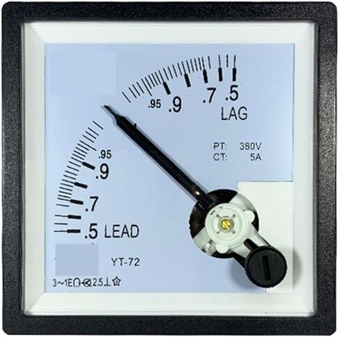 Yt72 Three Phase Power Factor Meter Cos380v 100V 5A Pointer-101 AC Sequence Lead Lag 1Pcs(COS 100V 5A) in Saudi Arabia