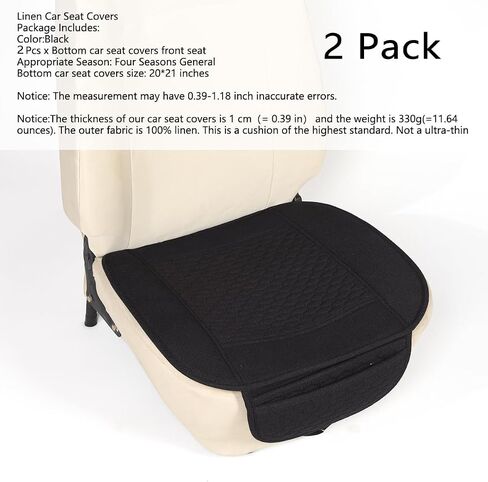 Linen Car Seat Covers Front Seat Only,Cooling Bottom Cars Seat Covers,Universal Car Seat Cushion Pad,Car Seat Protector Breathable[Beige] in Saudi Arabia