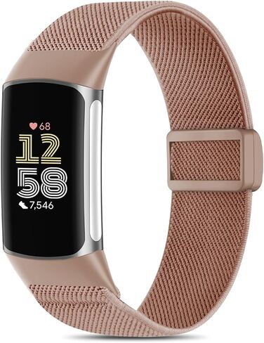 Magnetic Stretchy Nylon Compatible with Fitbit Charge 6 Bands/Fitbit Charge 5 Bands, Elastic Fabric Sport Adjustable Wristband Strap for Charge 5/6 Smartwatch Women Men in Kuwait