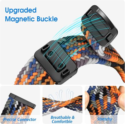 Fintie Magnetic Redived Stefty Band متوافق مع Fitbit Versa 4 3 / Sense 2 1 ، نطاقات معصم حزام بديل نايلون نايلون المنسوجة in Saudi Arabia
