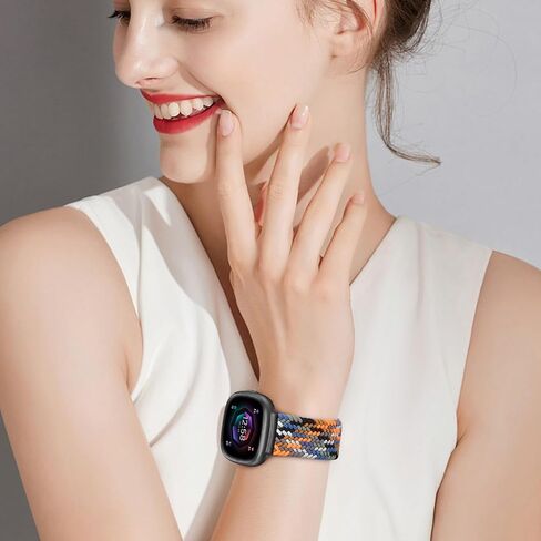 Fintie Magnetic Redived Stefty Band متوافق مع Fitbit Versa 4 3 / Sense 2 1 ، نطاقات معصم حزام بديل نايلون نايلون المنسوجة in Saudi Arabia