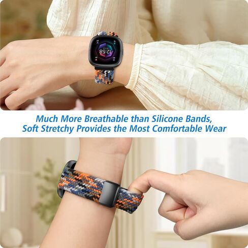 Fintie Magnetic Redived Stefty Band متوافق مع Fitbit Versa 4 3 / Sense 2 1 ، نطاقات معصم حزام بديل نايلون نايلون المنسوجة in Saudi Arabia