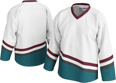 Ducks Inspired Blank Hockey Jersey with Stripes – Authentic Stitched, Breathable & Durable Polyester – Sizes S-5xl in Saudi Arabia