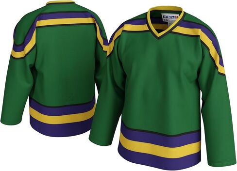 Ducks Inspired Blank Hockey Jersey with Stripes – Authentic Stitched, Breathable & Durable Polyester – Sizes S-5xl in Saudi Arabia