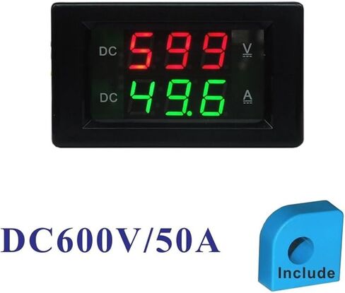 1PCS Digital Voltmeter DC 0-50A + Sensor D 0-600V LED 0.39 بوصة (غطاء أبيض) in Saudi Arabia