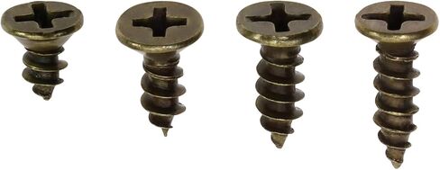 Mini Skater Wood Screws Assortment Kit Carbon Steel Cross Flat Head Self Tapping Screws, Pack of 200 (Bronze) in Saudi Arabia