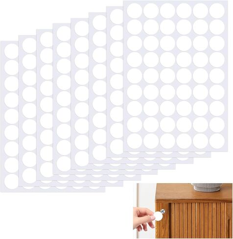 ملصقات ثقب المسمار 432 PCS 21mm Coversfive Lesefive Coverns PVC Durniture Stickers لتغطية فتحات البراغي (أبيض) in Saudi Arabia