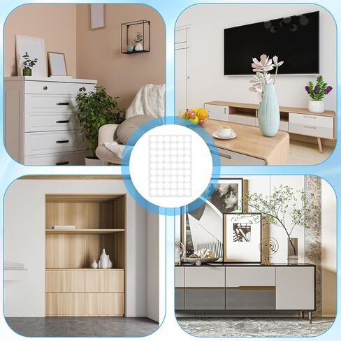 ملصقات ثقب المسمار 432 PCS 21mm Coversfive Lesefive Coverns PVC Durniture Stickers لتغطية فتحات البراغي (أبيض) in Saudi Arabia
