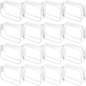16 Packs Clear Makeup Bag - Waterproof Cosmetic Bag, Portable Travel Makeup Bag with Zipper for Men and Women in Saudi Arabia
