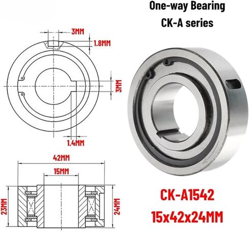 1PCS CK-A1542 15x42x24mm طريقة واحدة القابض تحمل CK-A سلسلة Sprag Type One Way One Freewheel Cluting محمل in Saudi Arabia