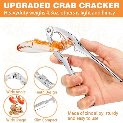 Crab Crackers and Tools, Set of 4 Stainless Steel Lobster Picks, Crab Leg Cracker, Seafood Tool Kit with Gift Box in Saudi Arabia