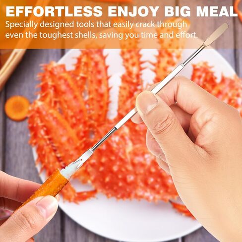 Crab Crackers and Tools, Set of 4 Stainless Steel Lobster Picks, Crab Leg Cracker, Seafood Tool Kit with Gift Box in Saudi Arabia