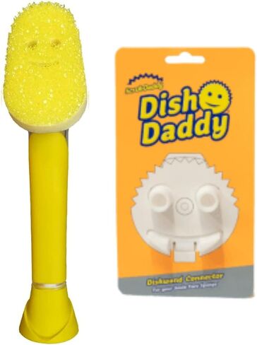 Scrub Daddy Dasdy Daddy Dish Wand & Connector Head ، Soap Dispensing Dish Pressh ، Feacture Dilling Washing Up with Handled Sivid in Saudi Arabia