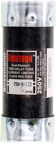 Bussmann Cooper FRN-R-125 FUSETRON TIME-DELAY FUSE DUALEREMENT FUSE ، RK5 ، 125A ، 250V ، Black in Saudi Arabia