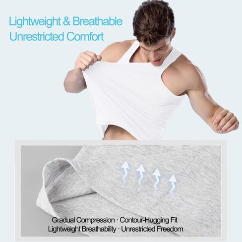 Undershirts for Men & Women, Cotton Soft Tank Tops, Stretchy and Breathable Sleeveless Shirts, White in Saudi Arabia