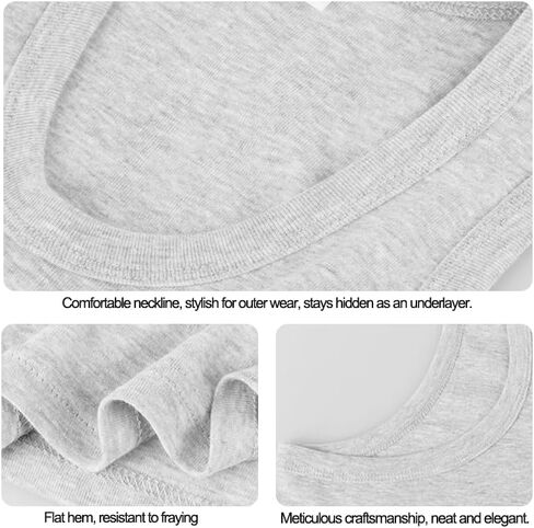 Undershirts for Men & Women, Cotton Soft Tank Tops, Stretchy and Breathable Sleeveless Shirts, White in Saudi Arabia