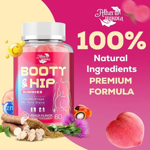 غنيمة غنيمة للنساء - BBL Gummies - مزيج عشبي مع Aguaje ، Fenugreek ، Kwao Krua ، اليام البري ، Thistle المبارك ، فيتامين C & zinc - نكهة الخوخ اللذيذة in Saudi Arabia