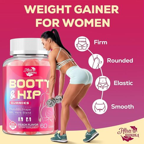 غنيمة غنيمة للنساء - BBL Gummies - مزيج عشبي مع Aguaje ، Fenugreek ، Kwao Krua ، اليام البري ، Thistle المبارك ، فيتامين C & zinc - نكهة الخوخ اللذيذة in Saudi Arabia