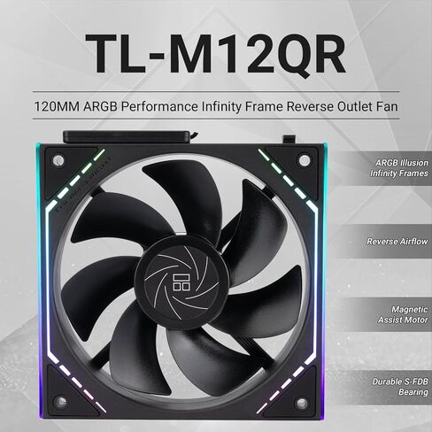 Thermalright TL-M12QRW Case Fan-120mm Quiet,Wireless Splicing Building Block CPU Fan Reverse,Infinity Mirror ARGB Lighting Effects,New Power Chip Module Simplifies Wiring Management|1500RPM in Saudi Arabia