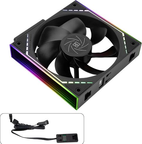 Thermalright TL-M12QRW Case Fan-120mm Quiet,Wireless Splicing Building Block CPU Fan Reverse,Infinity Mirror ARGB Lighting Effects,New Power Chip Module Simplifies Wiring Management|1500RPM in Saudi Arabia