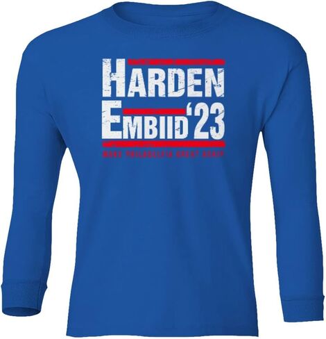 Harden Embiid 2023 Philadelphia Basketball Youth Long Sleeve T-Shirt in Kuwait