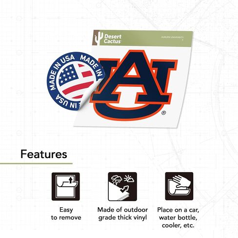 Desert Cactus Auburn University Sticker Vinyl Secal Lacal Bottop Botto Scrapbook (Ind 1) in Saudi Arabia