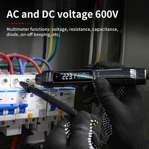 Pen Type Digital Multimeter Voltage Tester NCV Non-Contact Meter 600V Voltmeter, Measure AC DC Voltage Resistance Diode Capacitor Frequency Continuity for Electrician Tools in Saudi Arabia