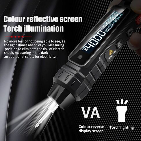 Pen Type Digital Multimeter Voltage Tester NCV Non-Contact Meter 600V Voltmeter, Measure AC DC Voltage Resistance Diode Capacitor Frequency Continuity for Electrician Tools in Saudi Arabia