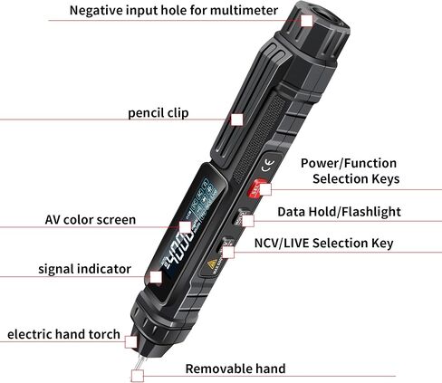 Pen Type Digital Multimeter Voltage Tester NCV Non-Contact Meter 600V Voltmeter, Measure AC DC Voltage Resistance Diode Capacitor Frequency Continuity for Electrician Tools in Saudi Arabia