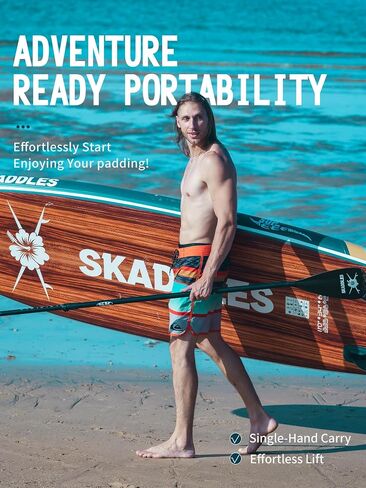 11 'قابلة للنفخ لوحة مجداف - SUP واسعة جدا للبالغين والأطفال من جميع مستويات المهارات ، paddleboard مستقرة مع المضخة ، الزعانف ، حقيبة الظهر ، والاكسسوارات وحقيبة الهاتف المقاومة للماء in Kuwait
