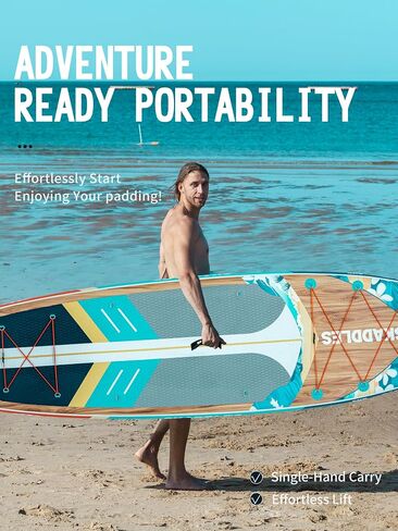 11 'قابلة للنفخ لوحة مجداف - SUP واسعة جدا للبالغين والأطفال من جميع مستويات المهارات ، paddleboard مستقرة مع المضخة ، الزعانف ، حقيبة الظهر ، والاكسسوارات وحقيبة الهاتف المقاومة للماء in Kuwait