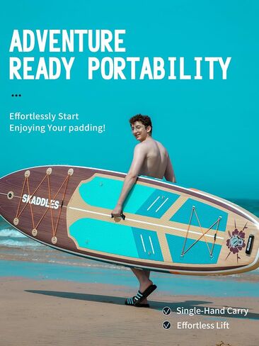 11 'قابلة للنفخ لوحة مجداف - SUP واسعة جدا للبالغين والأطفال من جميع مستويات المهارات ، paddleboard مستقرة مع المضخة ، الزعانف ، حقيبة الظهر ، والاكسسوارات وحقيبة الهاتف المقاومة للماء in Kuwait