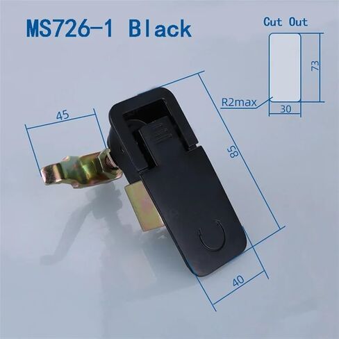 MS726-1 Zinc Alloy Plane BIack Cabinet Lock Industrial Distribution Box Mailbox Flat Cabinet Locks Adjustable Compression Lock 1Pcs(4pcs-Zinc-1) in Saudi Arabia