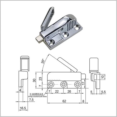 قفل مع Spring Press Press Accoundable Building Windows Windows Industrial Locks 1PCs (Chrome Flash R) in Saudi Arabia
