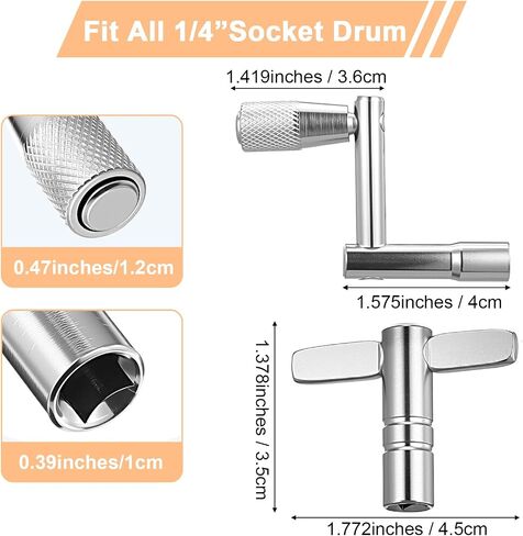 6 Pack Drum Keys, Universal Drum Accessories with Continuous Standard Motion Speed key for Tuning High Tension Drums, Multi-Tool Keychain, and Drill Bit for Perfect Tuning in Saudi Arabia