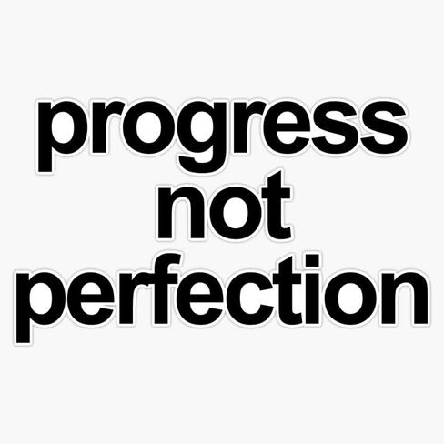 Progress Not Perfection Sticker Bumper Sticker Vinyl Decal 5" in Saudi Arabia