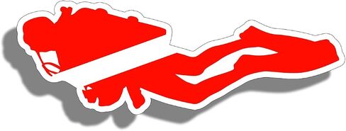 Silhouette Scuba Diver Down Flag Sticker Die Cut Printed Graphic for Dive Laptop Car Truck Bumper Window in Saudi Arabia