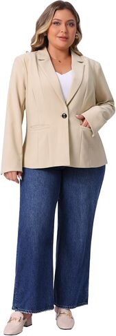 Agnes Orinda Blazers for Women Plus Size Business Casual Long Sleeve Lapel Pockets Open Front Suit Jackets Work Blazer 2025 in Saudi Arabia