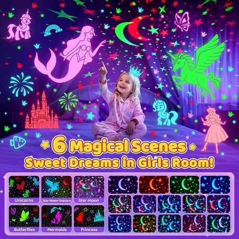 One Fire Kids Night Light Star Projector for Bedroom, 48 Colors+360° Rotating Night Lights for Kids with Bluetooth Speaker,Remote+Timer Star Light Projector for Bedroom, Night Light Projector for Kids in Saudi Arabia