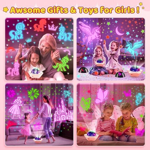 One Fire Kids Night Light Star Projector for Bedroom, 48 Colors+360° Rotating Night Lights for Kids with Bluetooth Speaker,Remote+Timer Star Light Projector for Bedroom, Night Light Projector for Kids in Saudi Arabia