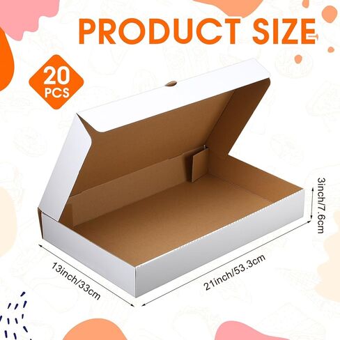 20 جهاز كمبيوتر كامل مقلاة مموجة مربع التموين 21 "× 13" × 3 "حاوية توصيل الطعام القابلة للتكديس آمنة ، صناديق تخزين الطعام من الخبز الأبيض لتوصيل الطعام in Kuwait