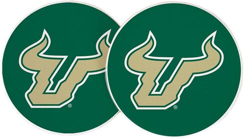 Desert Cactus University of South Florida Car Accessories USF Bulls Absorbent Sandstone Cup Coasters Licensed Product Set of 2 (Design A) in Saudi Arabia