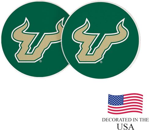 Desert Cactus University of South Florida Car Accessories USF Bulls Absorbent Sandstone Cup Coasters Licensed Product Set of 2 (Design A) in Saudi Arabia
