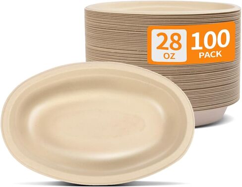 Celel 100 Pack 28 Oz Place Plans ، Microwavable Alwls يمكن التخلص منها in Kuwait