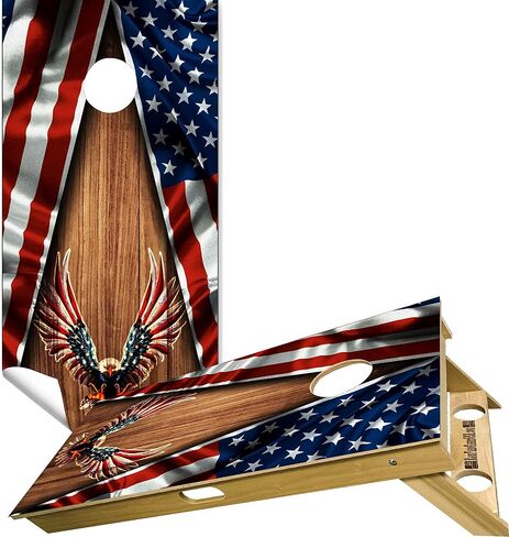 American Eagle Cornhole Board Wraps, Cornhole Decals and Wraps for Boards (Set of 2), Cornhole Skins for Boards (Cornhole Wraps Only) in Saudi Arabia